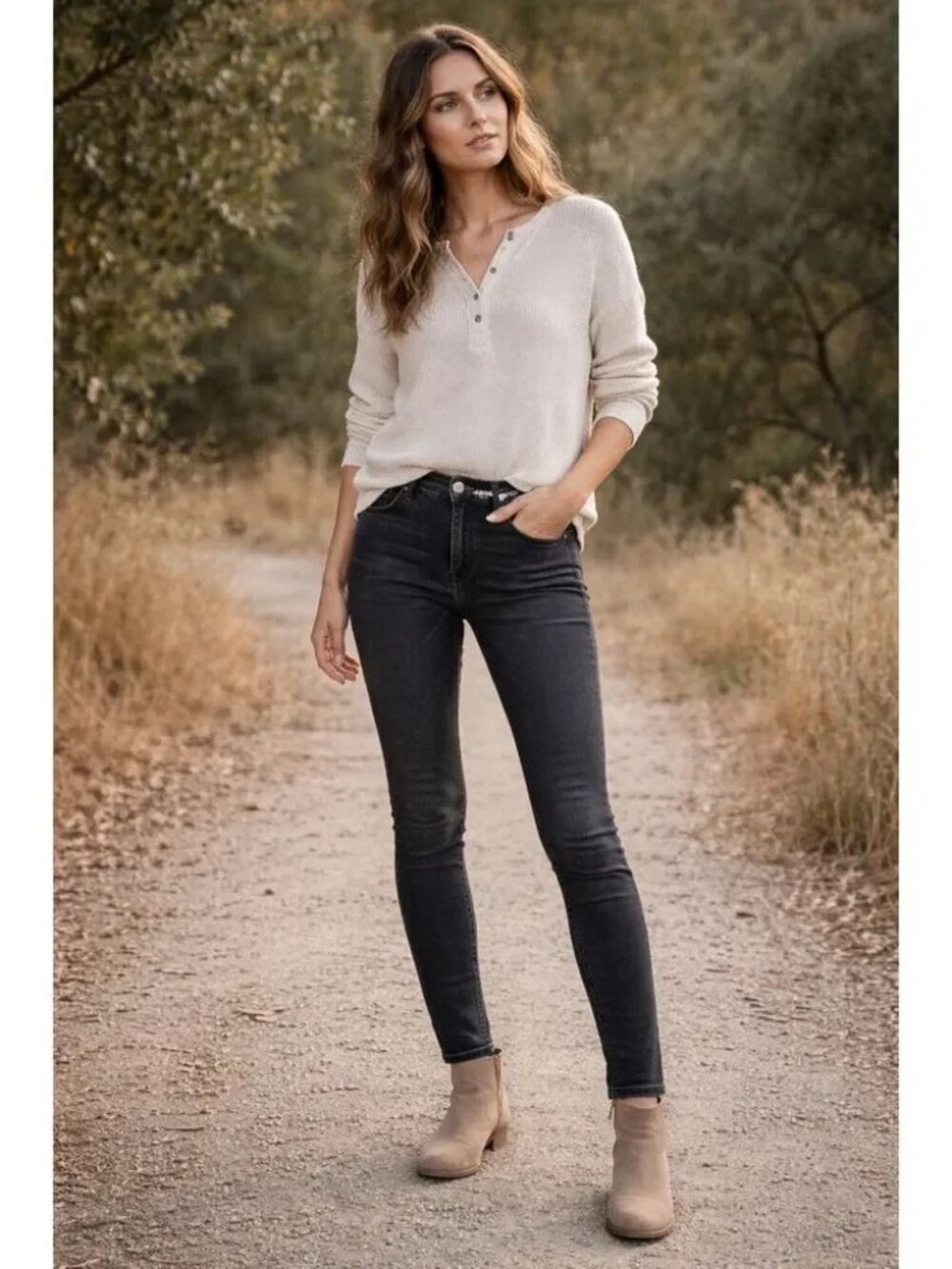 Mother The Looker Ankle – Black – Size 28